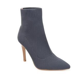 Journee Collection Women's Milyna Stiletto Knit Dress Booties Slate Size 11